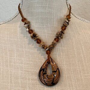 Art Glass and Jasper Artisan Necklace